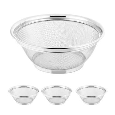 Imagem de Kit 3 Escorredor Alimentos Inox 25cm arroz macarrão legumes - Clink