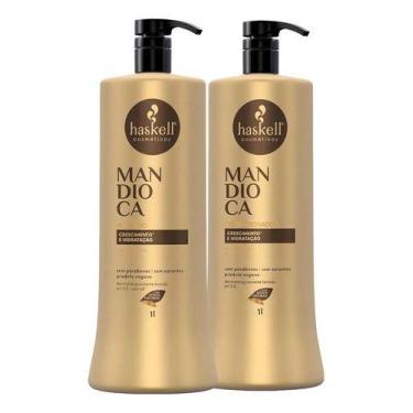 Imagem de Kit Shampoo e Condicionador Mandioca 1 litro Haskell Crescimento