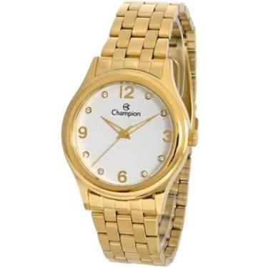 Imagem de Relógio Champion Feminino Dourado com Strass e Aço Inox-Feminino