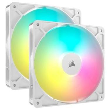 Imagem de Kit com 2 Ventoinhas Corsair RS140 ARGB, 140mm, PWM, Branco - CO-9050187-WW-Unissex