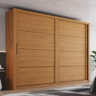 Imagem de Guarda-roupa Casal 2 Portas De Correr 4 Gavetas Thor Henn Cinamomo - M