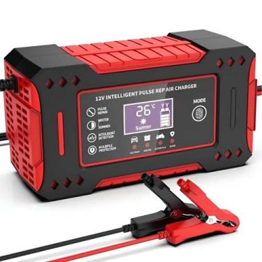 Imagem de Carregador Bateria 12V Automotivo Inteligente Reparo Digital Carro Mot
