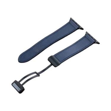 Imagem de Pulseira De Silicone E Couro Com Fecho Magnético Para Apple Watch De 4