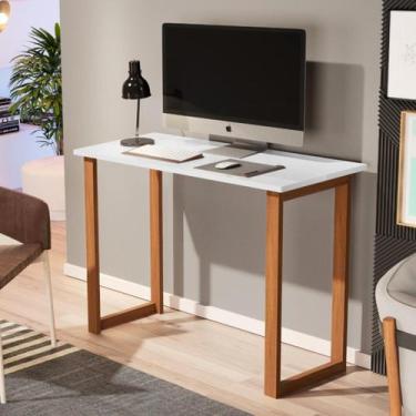 Imagem de Escrivaninha Minimalista p Notebook Estudo Compacta MDF 76cm Cor:Branc