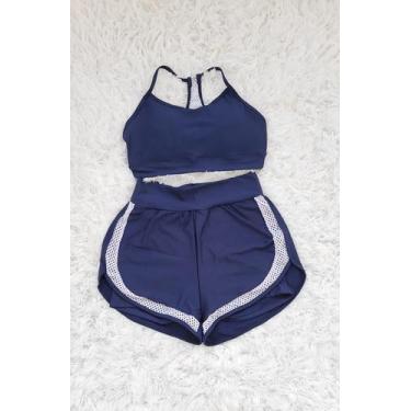 Imagem de Conjunto Academia Feminino Fitness Short duplo e Top c/ bojo - PIJAMAS