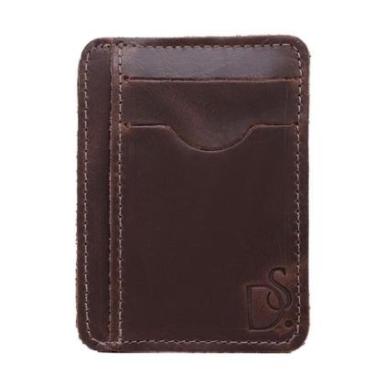 Imagem de Carteira Masculina Couro Pequena Slim Compacta Porta Cartao Documento CNH Dinheiro Basica-Masculino