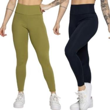 Imagem de KIT 2 Calça Legging Smart Bella Fiore Cós Alto Roupa Para Treino Academia Moda Fitness-...