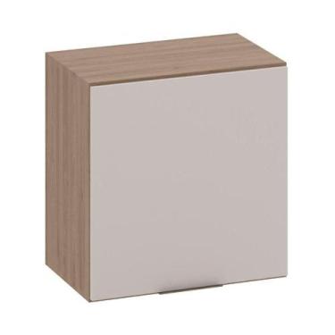 Imagem de Armário Aéreo 58 Cm 1 Porta Etna Poliman Móveis Carvalho Oak E Off Whi