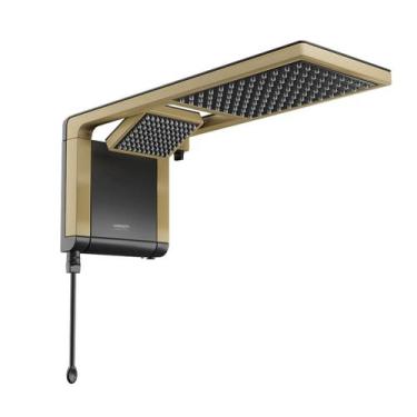 Imagem de Chuveiro Lorenzetti Acqua Duo Black e Matte Gold 127v 5500w