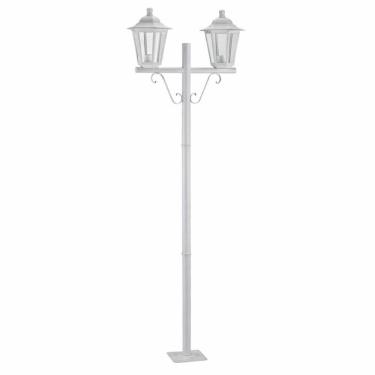 Imagem de Kit 6 Postes Luminária Branco Tubo Alumínio Jardim 1,61m E27 Termoplástico Lente Transp...