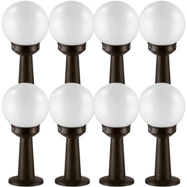 Imagem de Jogo 8 Balizadores Jardim Quintal Globo Clássico Luminárias de Chão Decorativa Dital Bi...