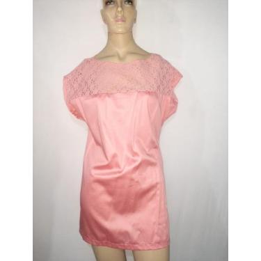 Imagem de Vestido de cetim rosa chá (Tam: M/G) - Dinho Arte Confecções