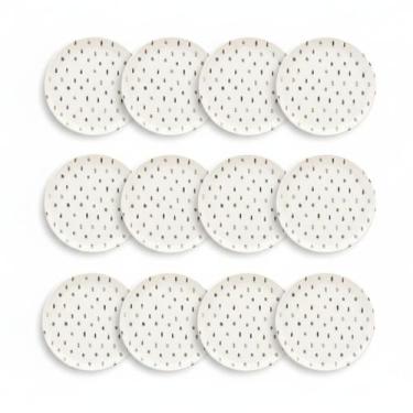 Imagem de Kit Jogo 12 Pratos Sobremesa Oxford Flat Samambaia 20 cm em Cerâmica D