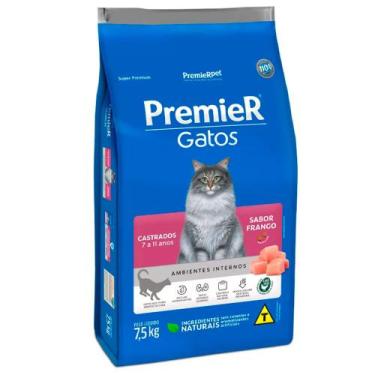 Imagem de Ração Premier Para Gatos Castrados de 7 a 11 anos Sabor Frango 7,5 kg