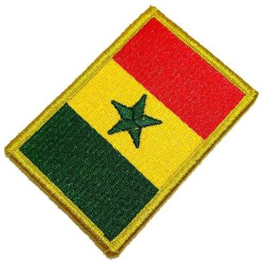 Imagem de Bandeira País Senegal Patch Bordada Fecho Contato Para Roupa - BR44