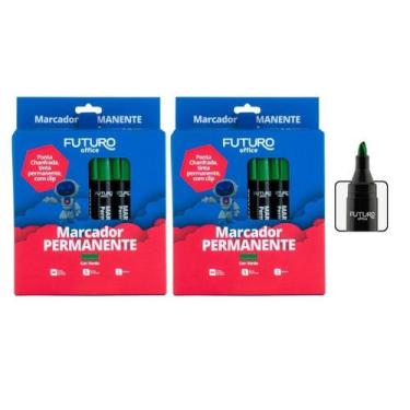 Imagem de Caixa com 20 Unidades Pincel Atômico Canetão Marcador Permanente 4 Cor