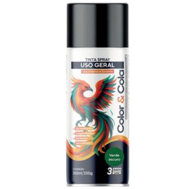Imagem de Tinta Spray Color & Cola 400ML Verde Escuro com Secagem Rápida e Acabamento Uniforme Color Total