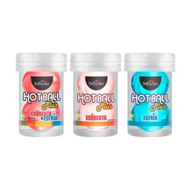 Imagem de Kit 3 Bolinha Íntima do Prazer Esquenta e Esfria Hot Ball Plus Dupla H