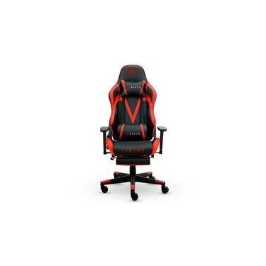 Imagem de Cadeira Gamer XT Racer Viking Series, Até 120kg, Com Almofadas e Apoio de Pés, Reclinável, Descanso de Braço 3D, Preto e Vermelho - XTR-026