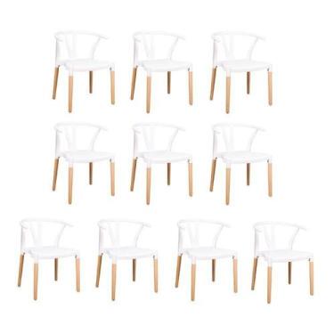 Imagem de Conjunto 10 Cadeiras Polipropileno Wishbone Yescasa Branco
