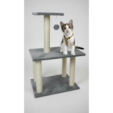 Imagem de Torre Arranhador Gato 3 Andares Sisal Pelúcia Brinquedo - Congratulati