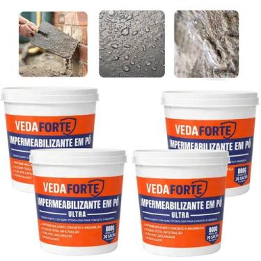 Imagem de Impermeabilizante Para Reboco E Concreto Alta Resistência 800g Vedafor