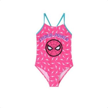Imagem de Maiô Infantil Spider Power Marvel UV Menina 4 a 10 anos -, 8, Rosa com