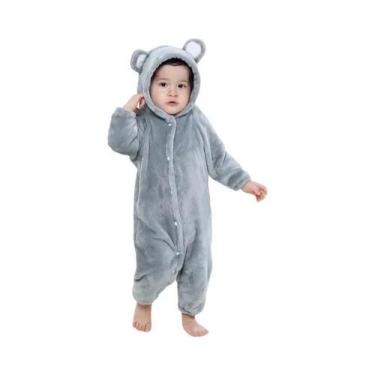 Imagem de Macacão De Bebê Unissex Com Capuz Em Flanela, Pijamas De Inverno Com E