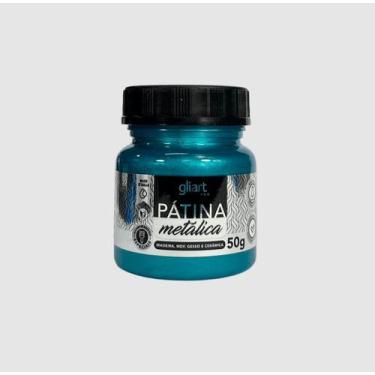 Imagem de Patina Metalica Gliart P/ Mdf Gesso Ceramica Selecione a Cor, AZUL TUR