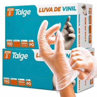 Imagem de Luva Vinil Descartavel Sem Pó Talge Transparente Caixa Com 1.000 Unida