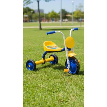 Imagem de Triciclo Infantil em Alumínio Azul e Amarelo - Congratulations Store