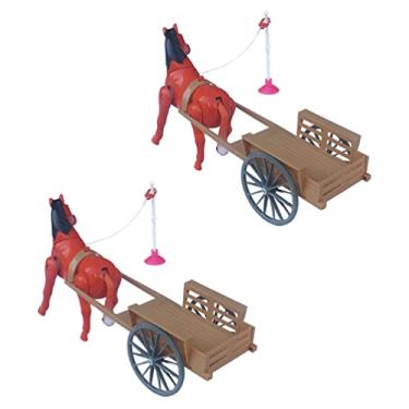 Imagem de 2 Peças Brinquedo Pônei Giratório Brinquedo Engraçado Para Crianças Figura Animal Brinquedo Animal Elétrico Figura Do Cavalo Miniaturas De Cavalos Girar Decorar Abdômen Natal