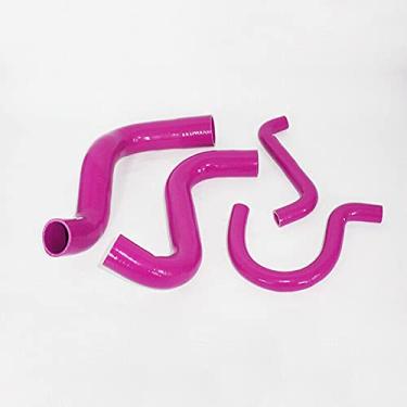 Imagem de LUXERAD Kit de mangueira de radiador de silicone de desempenho de 3 camadas 4,5 mm para injeção de combustível em vários pontos Ford Falcon EA EB 6CYL (rosa)