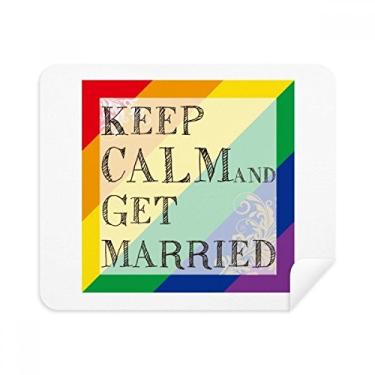 Imagem de LGBT Pano de limpeza Bandeira de arco-íris Get Married 2 peças Tecido de camurça