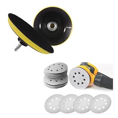 Imagem de Kit 10 Disco de Lixa Branco com Base Disco de Lixa 150mm Grão 80 - Starfer