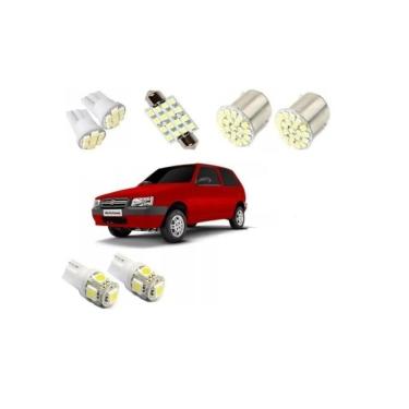 Imagem de Kit Lâmpada Led Fiat Uno Mille Fire Way Luz Placa Ré Torpedo