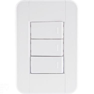 Imagem de Conjunto 4x2 com 3 Interruptores Simples 10 A 250 V Tramontina Tablet  Branco Tramontina