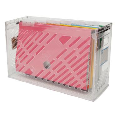 Imagem de Caixa Organizadora Dello 0321H0003 DelloColor com 6 Pastas Suspensas Coloridas - Cristal