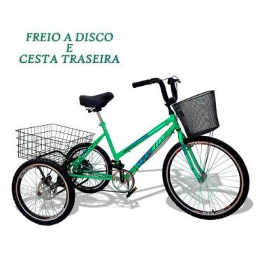 Imagem de Bicicleta Triciclo Deluxe Wendy Aro 26 Completo Verde