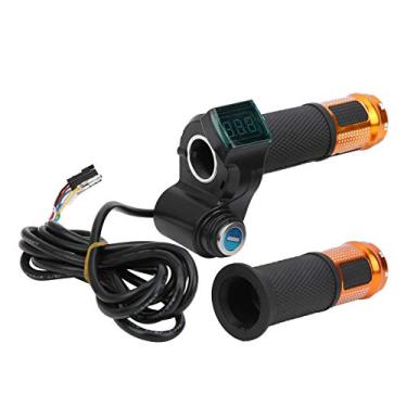 Imagem de Shanrya Conjunto de aperto do acelerador de controlador de bicicleta leve e durável, conjunto de aperto do acelerador, liga de alumínio + borracha para bicicletas elétricas de scooter elétrica