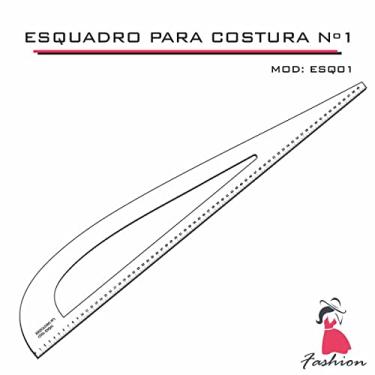 Imagem de Esquadro Numero 1 Alfaiate Régua Costura Cavas 1 BRANCO FENX