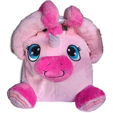 Imagem de Pelúcia Unicórnio Rosa Bolsa Térmica Lancheira Pets Dtc 5261