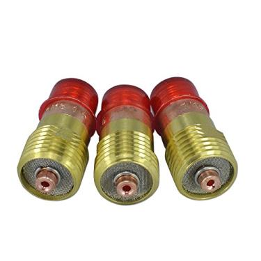 Imagem de RIVERWELD Lente a gás TIG Stubby 17GL116 1,6 mm SR WP 17 18 26 TIG Lanterna de soldagem 3 peças