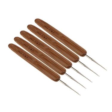 Imagem de shamjina 5 Peças Perucas para Tecelagem de Ganchos de Crochê Travamento Agulhas Conjunto de Ferramentas de, 0.75mm