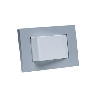 Imagem de Espelho de Tomada Simples Reto com 1 Interruptor Cinza