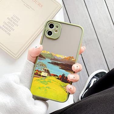 Imagem de Capa de telefone de cenário de montanha de arte estética pintada à mão para iphone X XR XS MAX 7 8 Plus SE 2020 11 12 13 Pro Max Capa, matcha SJFJ 2, para 7 Plus ou 8 Plus