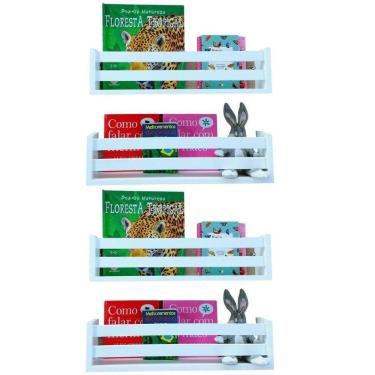 Imagem de Kit Nicho Parede Livro Infantil Estante Bonecos Carrinho