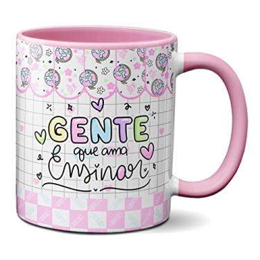 Imagem de Caneca Feliz Dia Professores Gente Que Ama Ensinar Presente (Rosa)