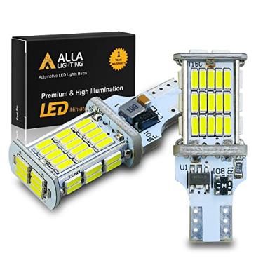 Imagem de Alla Lighting Lâmpada reversa de LED T10/T15 912 921 W16W, CAN-BUS sem erros 6000K branca back-up/tronco/3ª lâmpada de freio 922 906 921KX 912K 921LL Upgrade