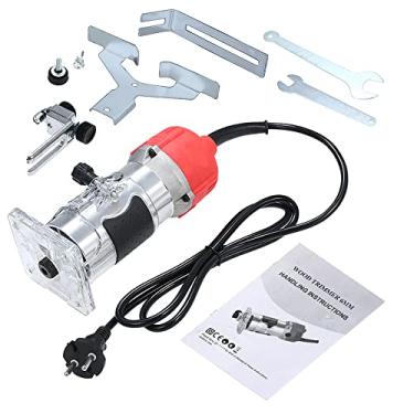 Imagem de Qudai 220V 800W Trim Router 30000r/min com Base Transparente Guia de Borda Aparador Elétrico Laminado de Madeira Roteador de Palma Compacto Com Fio para Carpintaria Aparar Ranhuras Ranhuras/Alumí NP